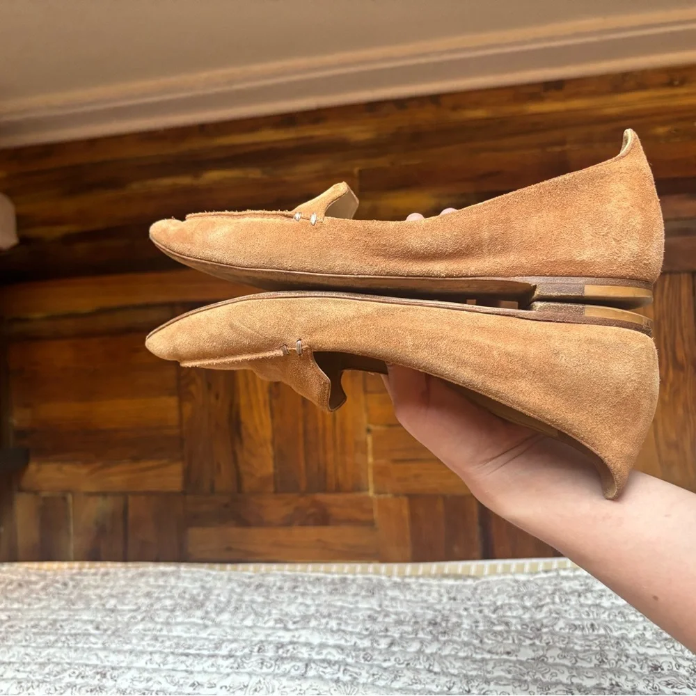 M.Gemi The Stellato Women Loafers Tan/Salmon Suede Pointed Toe Slip On Shoes - Picture 7 of 7